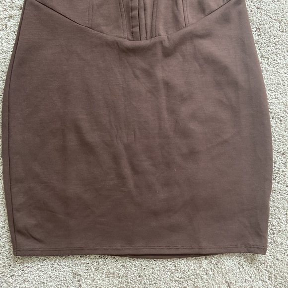 Wild Fable • Dark Brown Corset Knit Bodycon Mini Dress - Picture 4 of 12